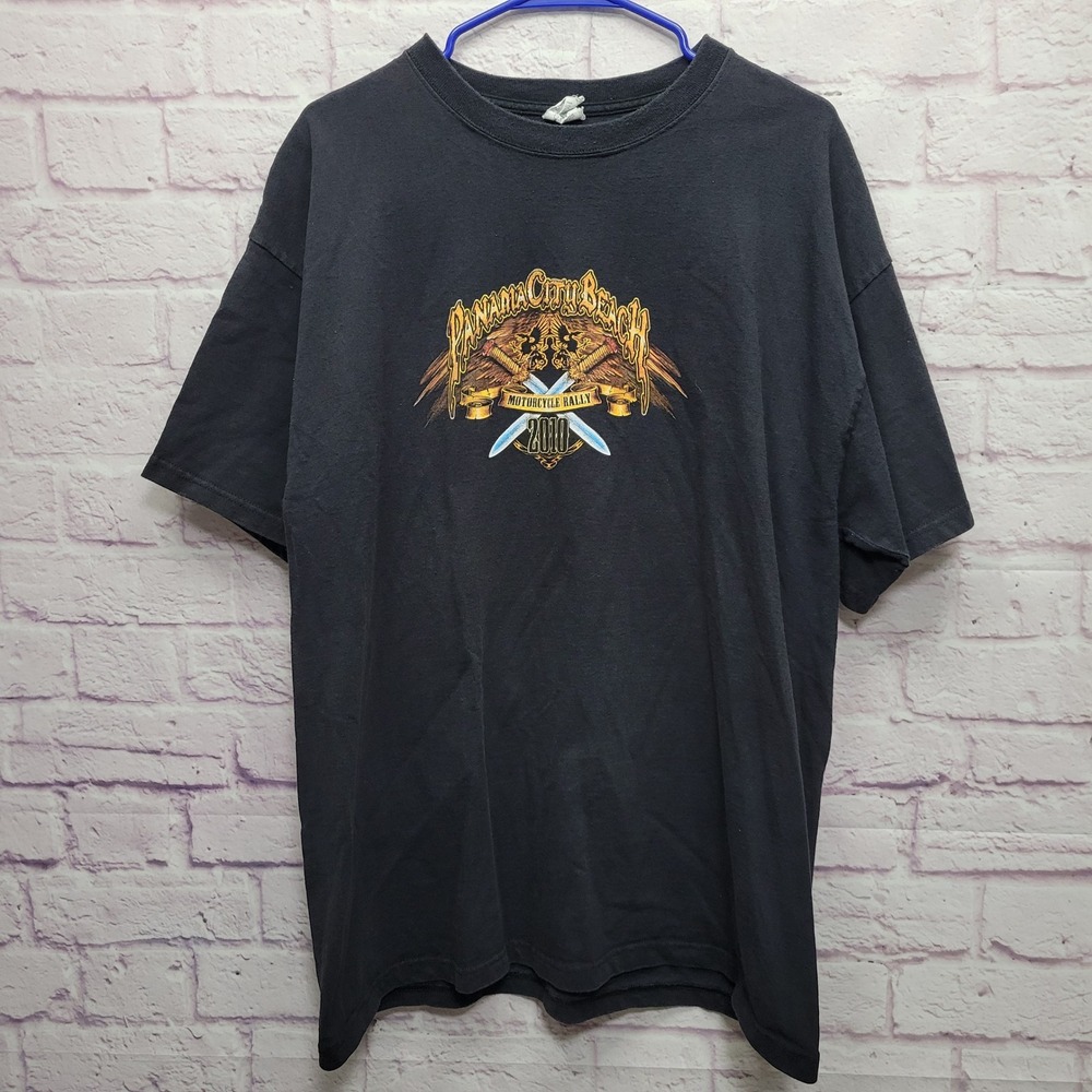 Delta 2010 Panama City Beach Motorcycle Rally Biker Tshirt Men XL Double Graphic